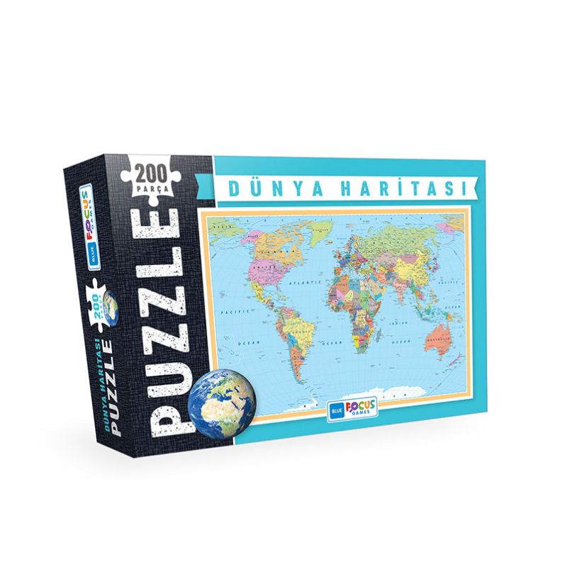 PUZZLE 200 PCS WORLD MAP BF238
