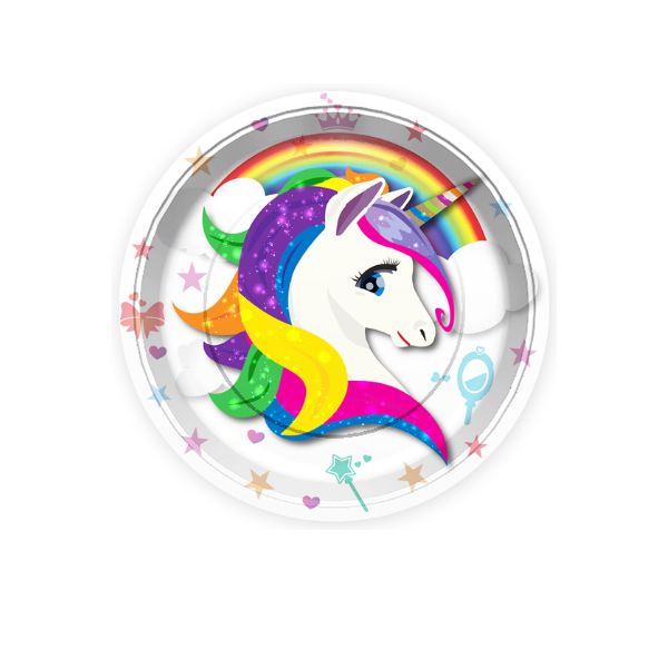 PAPIRNI TANJIRICI UNICORN 23CM 8/1