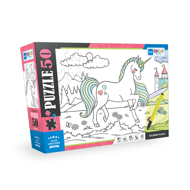 PUZZLE ZA BOJENJE 50 PCS CUTE UNICORN BF381