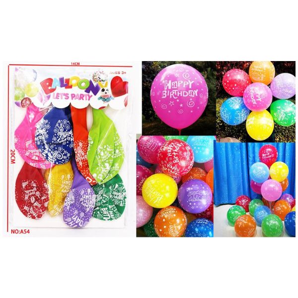 BALONI 8PCS HAPPY BIRTHDAY