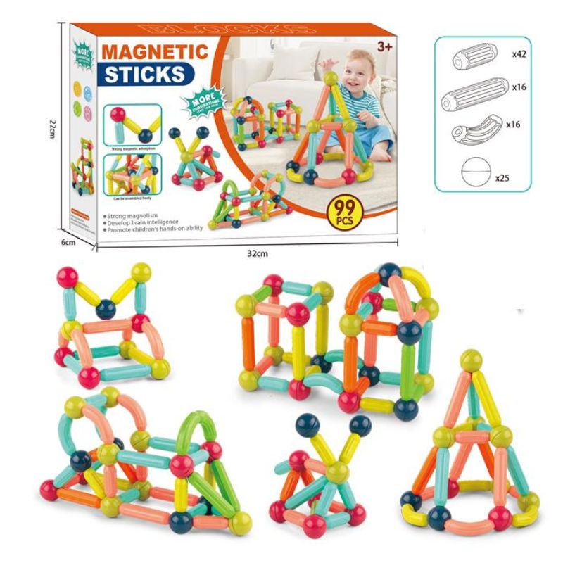 MAGNETNE KOCKE/STAPICI 99PCS 96575