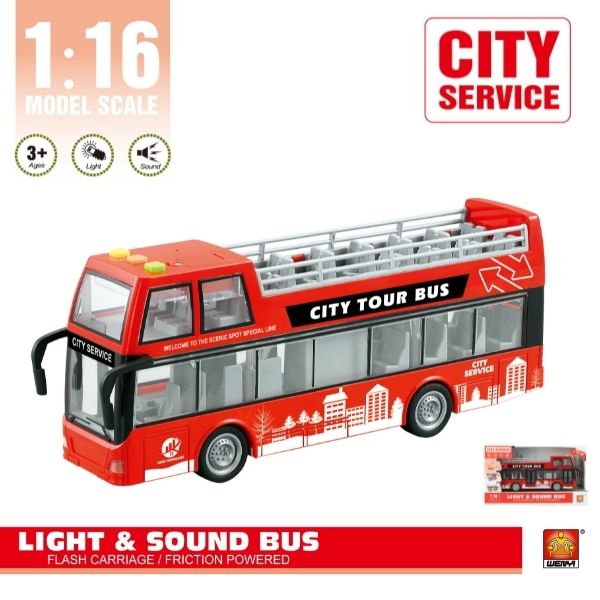 AUTOBUS DOUBLE DECKER SA ZVUKOM I SVETLOM WY916A 1:16