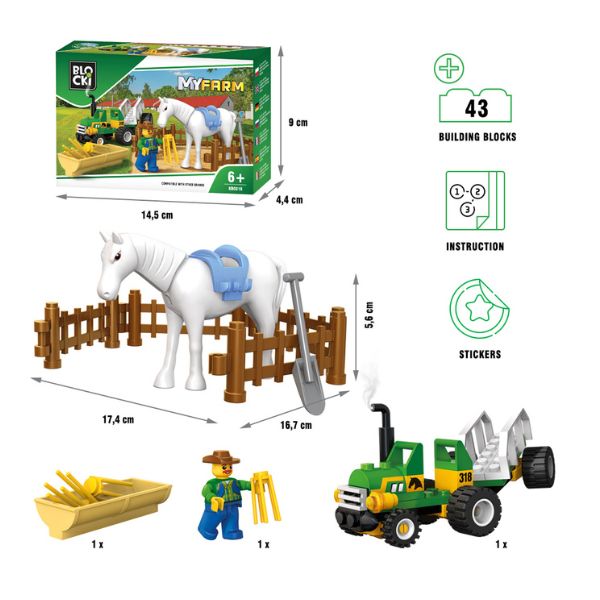 KOCKE BLOCKI KONJ SA DODACIMA 43PCS