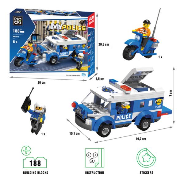 KOCKE BLOCKI POLICIJSKA VOZILA 188PCS