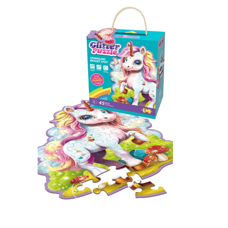 PUZZLE UNICORN GLITTER 45 PCS 88950Z